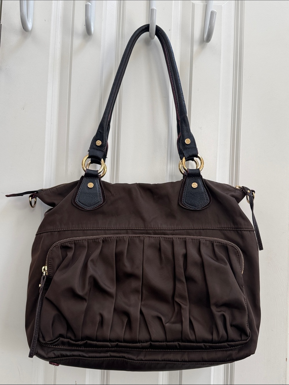 MZ Wallace Chocolate 🍫 Brown Shoulder Bag with Black Leather Handles